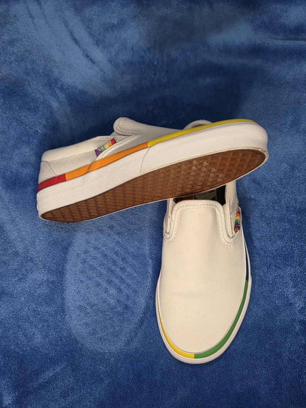 Vans White Slip-On Sneakers Pride Edition